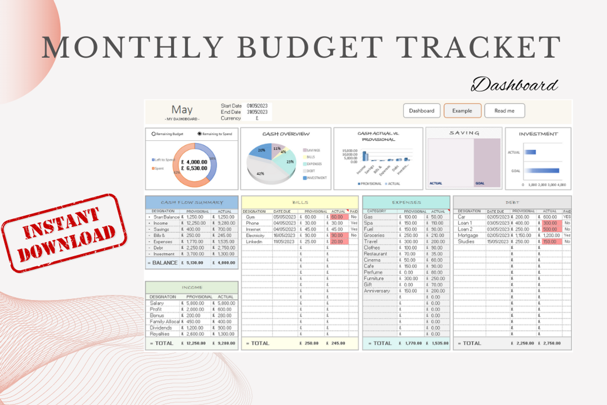 Monthly Budget Planner, a Templates & Theme by iScoop (Photo 2 of 10)