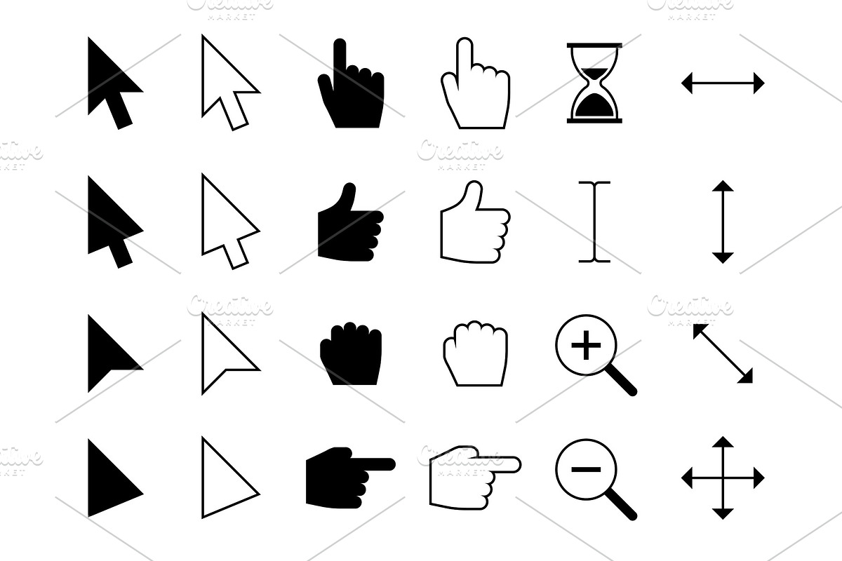 Web cursors. Digital hand finger, a Technology Illustration by YummyBuum