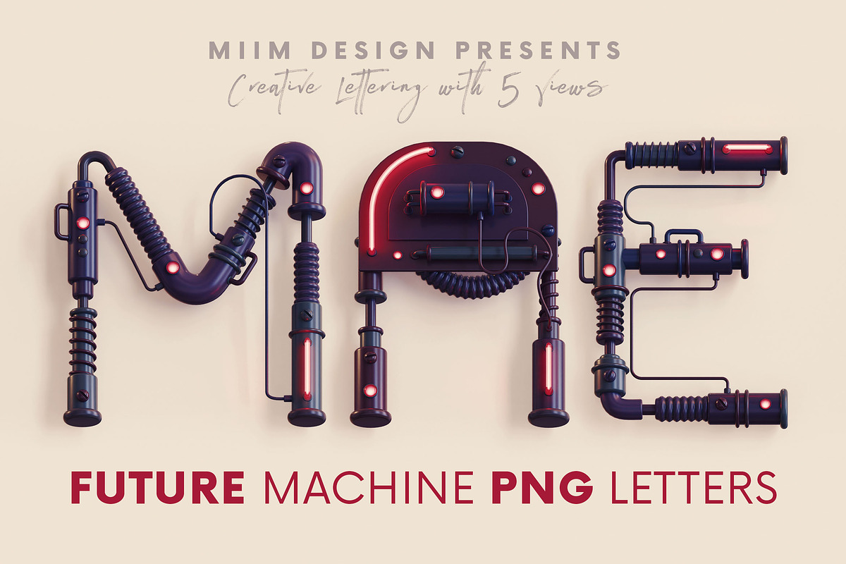 Future Machine - 3D Lettering, a Graphic by MIIM (Photo 1 of 8)
