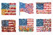 Floral American Flag Clipart, an Illustration by Dream Creation (Thumbnail 5 of 6)