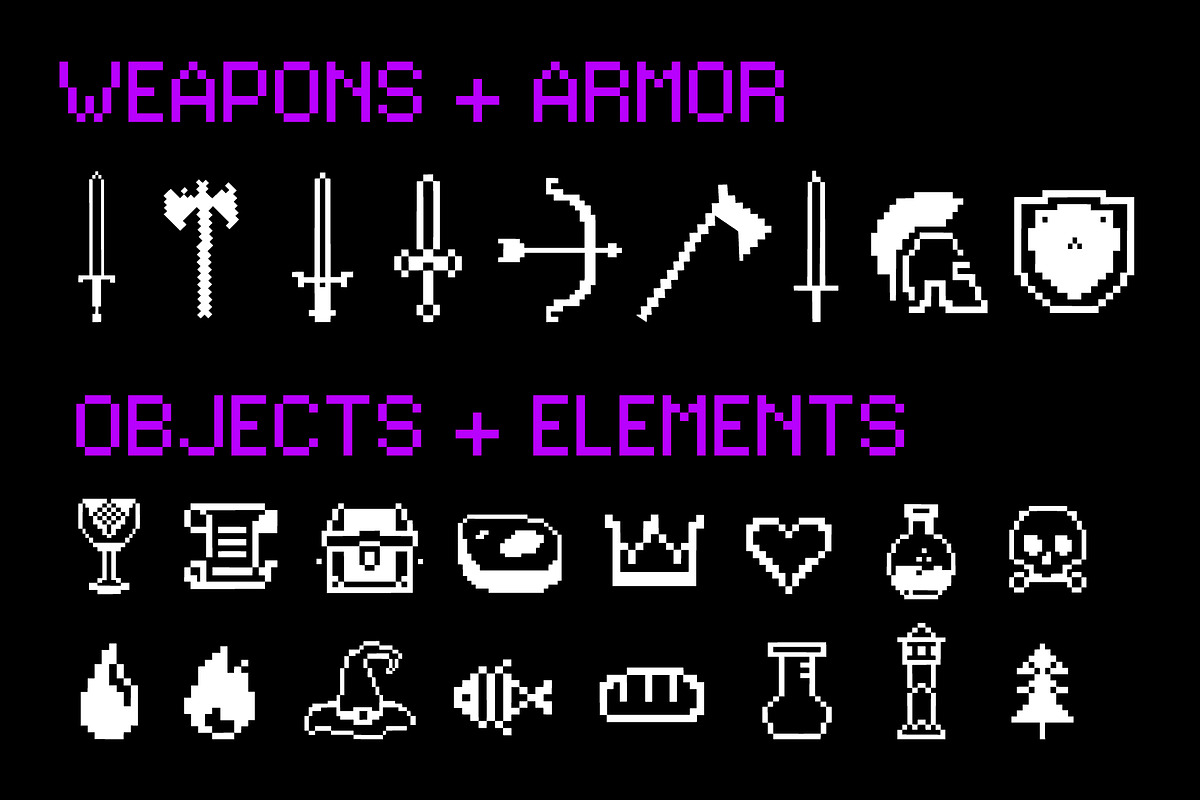 Fantasy Pixel Gaming Art Icon Pack, an Icon by Vincit Design Co. (Photo 2 of 4)