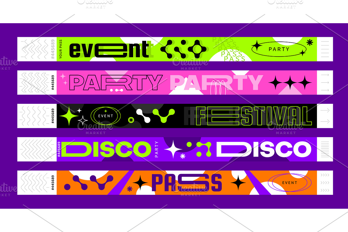 Event ticket bracelet mockup, an Object Illustration by Vector Tradition