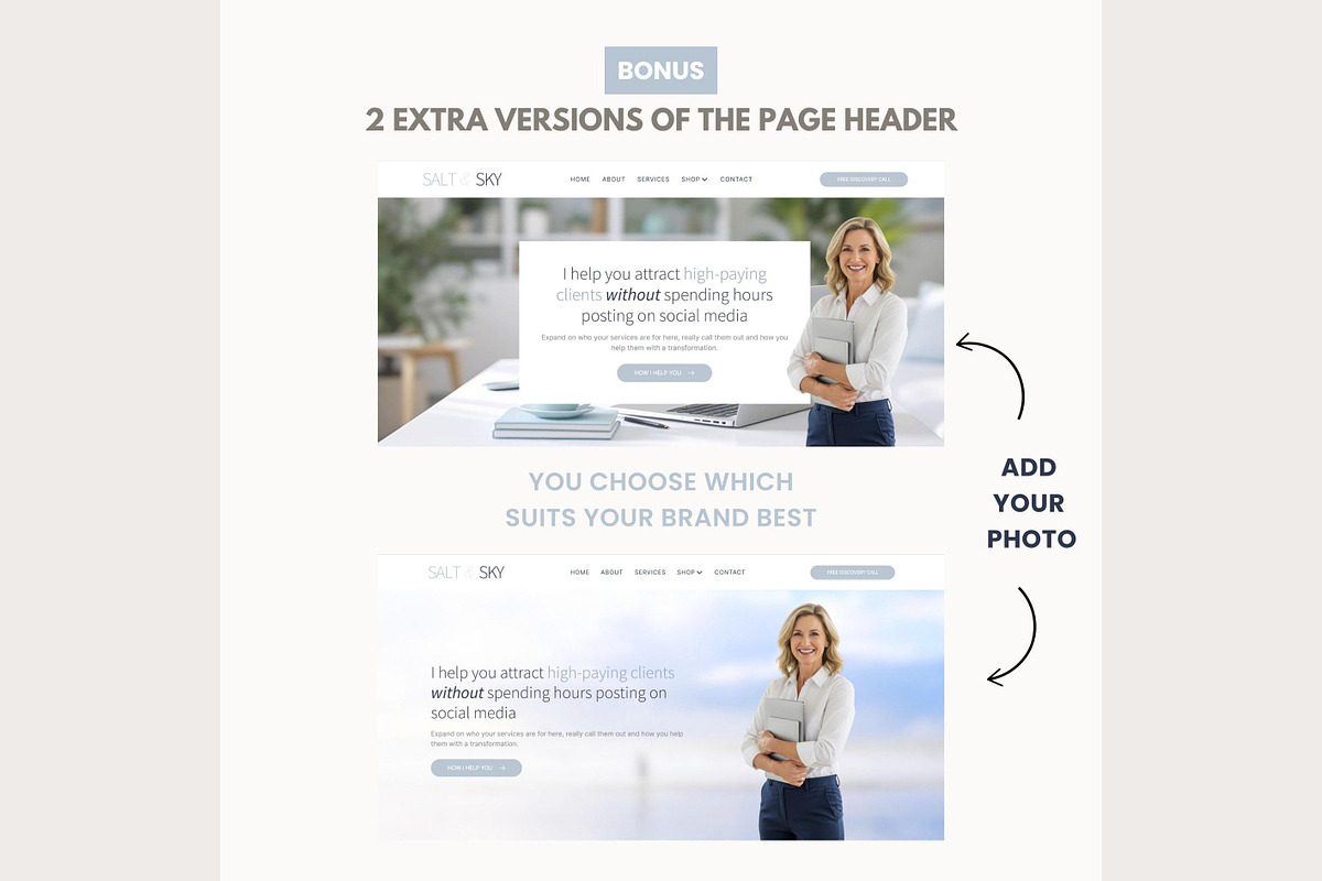 Systeme.io Salt & Sky New Website, a Landing Page Template by Hayley's Digital Hub (Photo 5 of 10)
