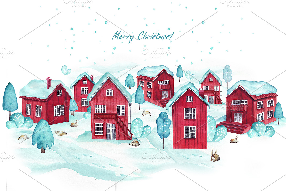 Christmas village, an Illustration by YuliaBiser (Photo 9 of 10)