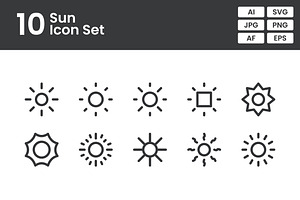 Sun Icon Pack, an Outline Icon by erifqizeicon