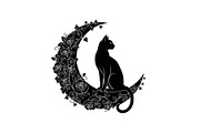 Cat on Crescent Moon Bundle, an Illustration by jahid234 (Thumbnail 25 of 31)