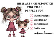 Whimsical Girl Clipart, an Illustration by OK Design (Thumbnail 4 of 6)
