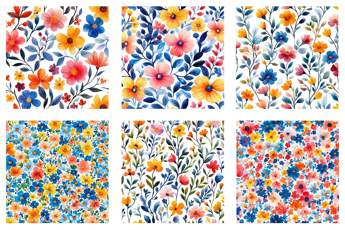 Spring Ditsy Floral Patterns, an Illustration by SinaCreation (Photo 2 of 5)