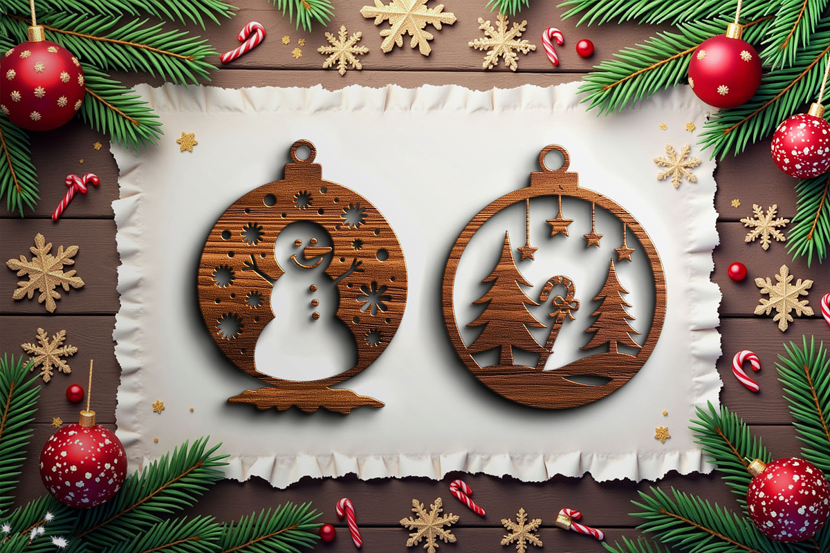 Christmas Laser Cut Ornament Bundle, a Graphic by musafir_fashion (Photo 1 of 16)