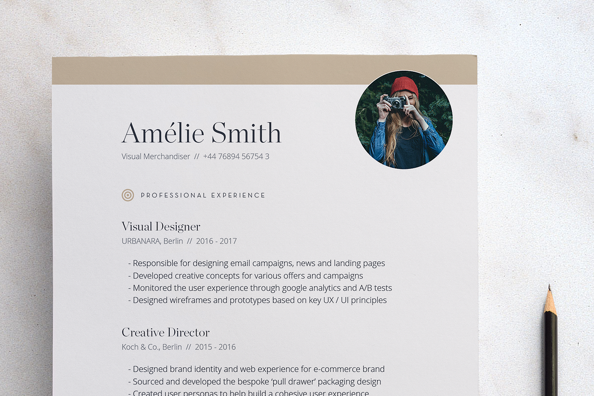 Elegant Rose Gold A4 Resume Template, a Resume Template by Mindful Mapbooks Co. (Photo 6 of 6)