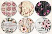 Flowers and Wood Digital pattern, a Pattern Graphic by Libby Wishes (Thumbnail 3 of 7)