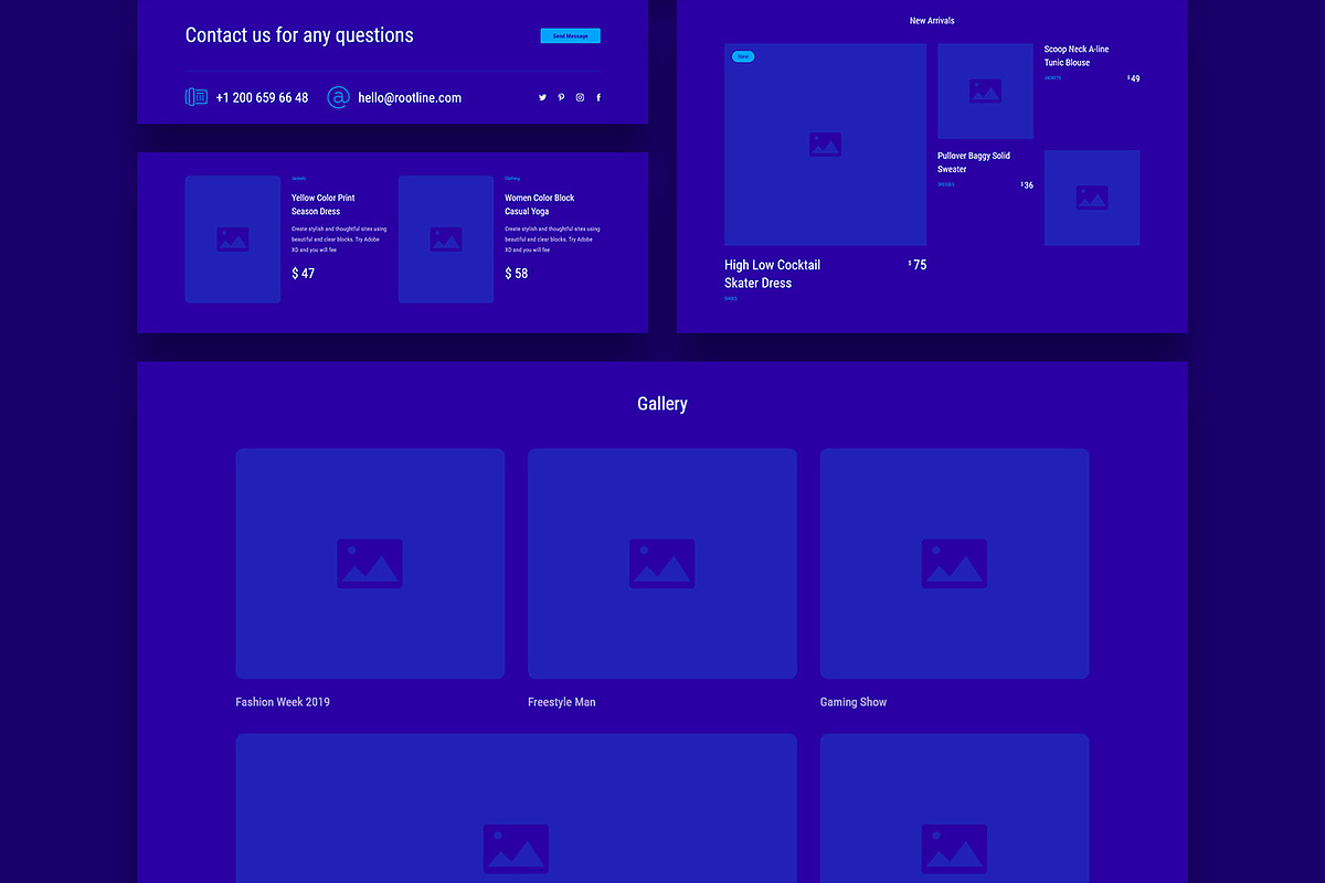 Rootline Wireframe UI Kit, a Wireframe Template by Creatoly (Photo 7 of 13)