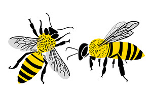 Cute Bee Vector, Bee Kids Vector, an Animal Illustration by Nenahliadava Design