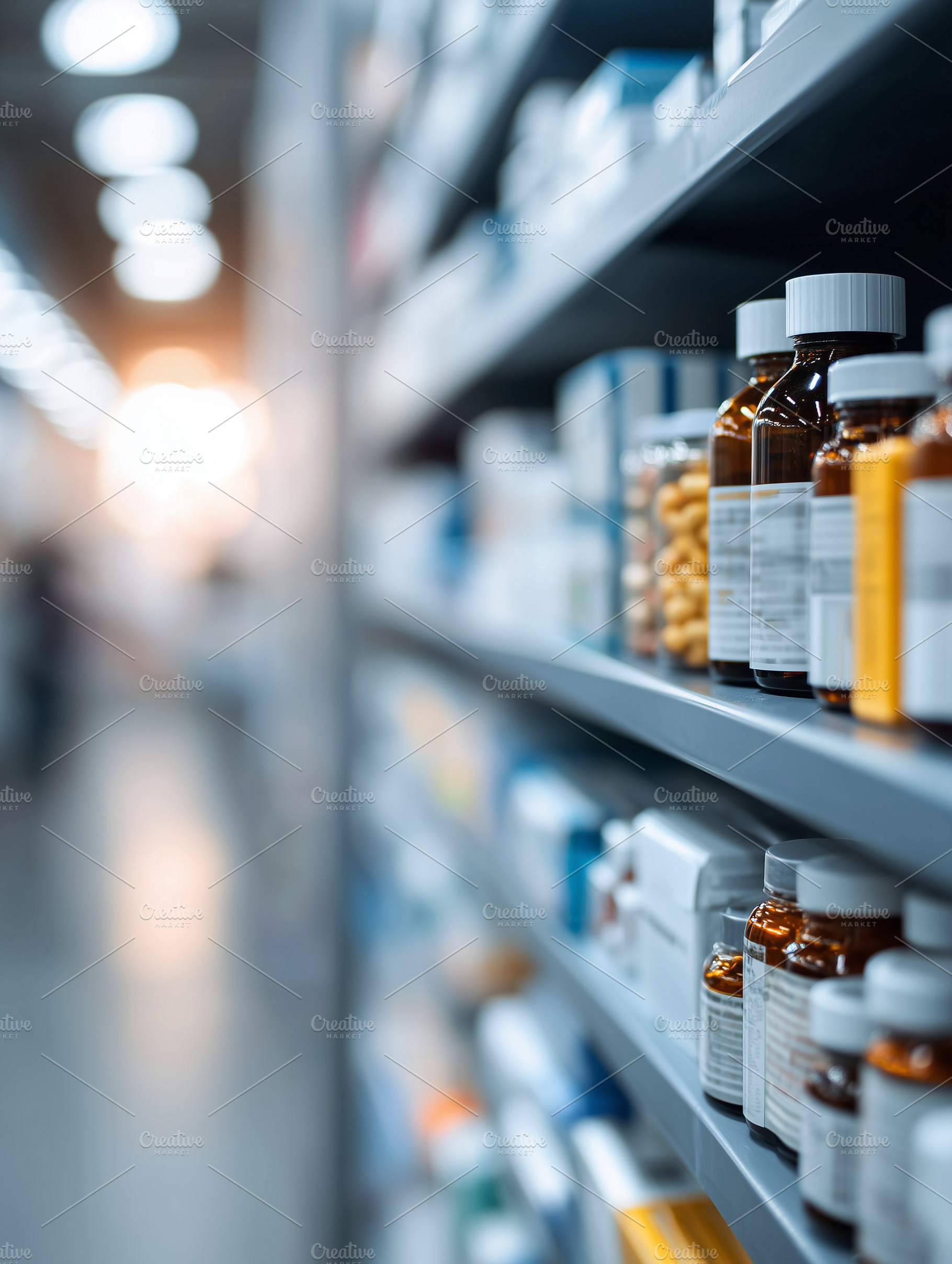 Close up of medicine bottles and, a Health & Medical Photo by MistyDay