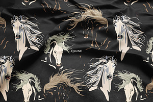 Horses Vector Seamless Set