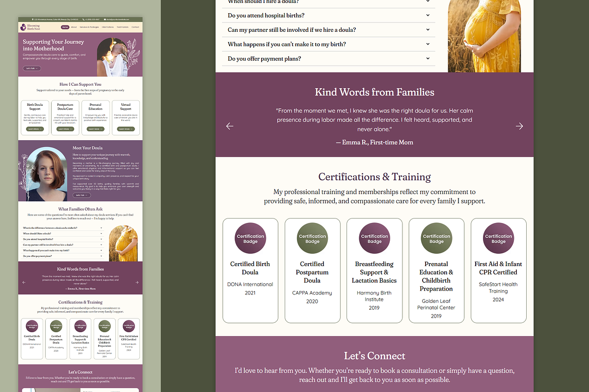 Birth Doula Wix Studio Website preview 7