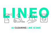 LINEO - 45 CLEANING ICONS, an Outline Icon by sharpnose (Thumbnail 1 of 6)