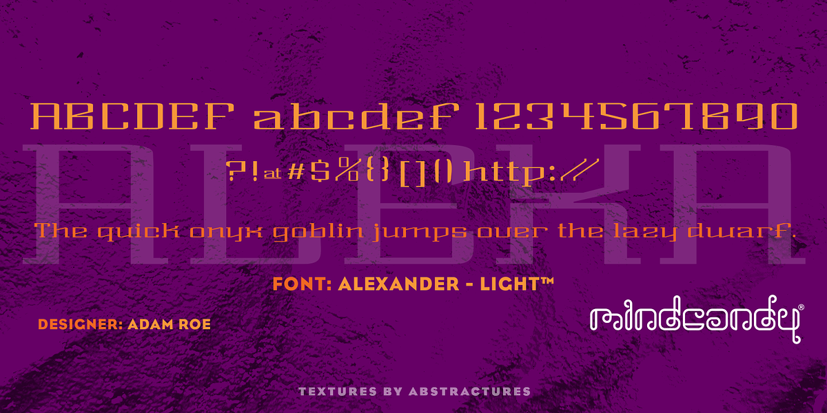 Alexander™, a Slab Serif Font by MINDCANDY (Photo 1 of 6)