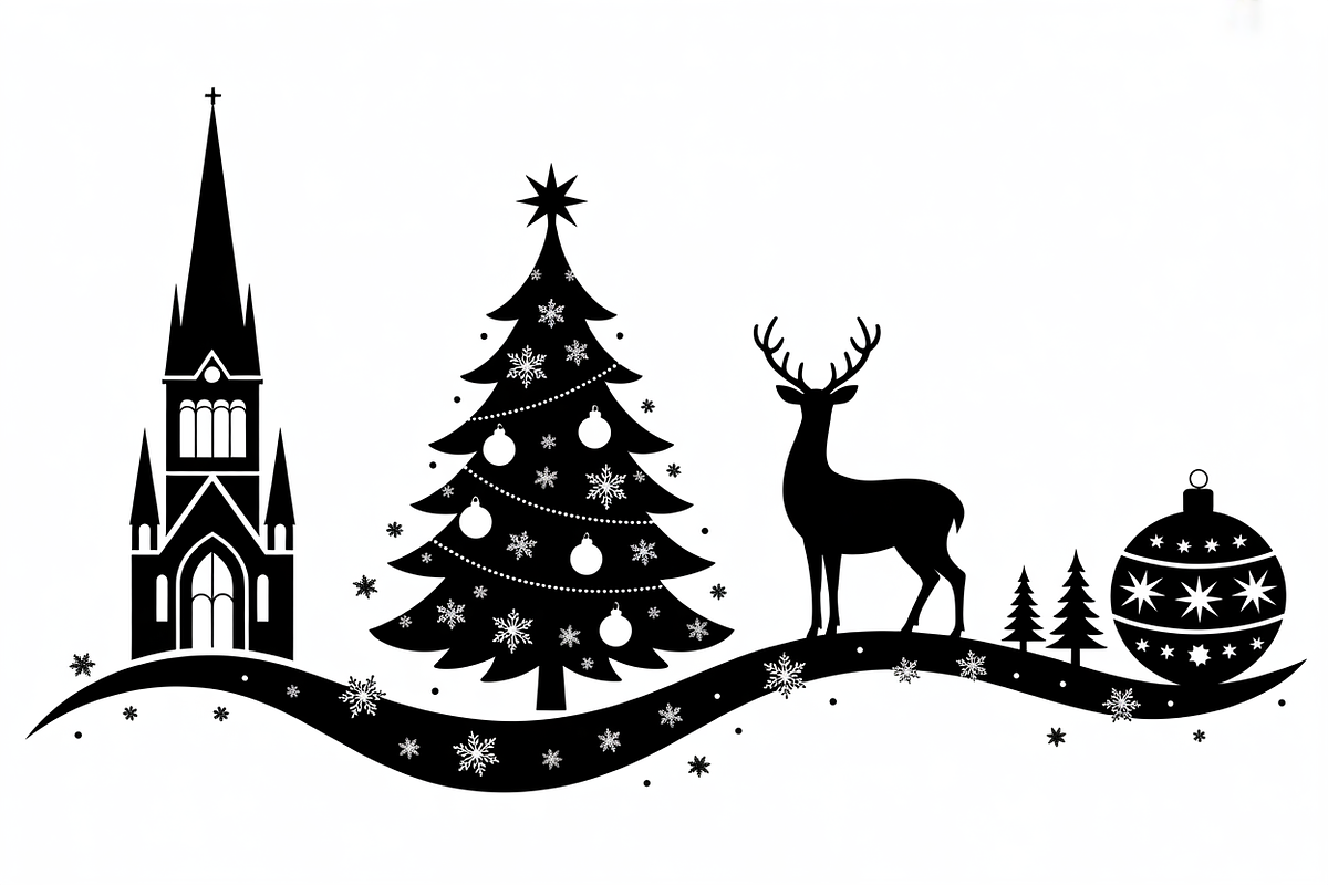 Christmas silhouette illustration, an Illustration by Amazin_art (Photo 9 of 21)
