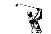 golfing swing silhouettes showcasing, an Illustration by Amazin_art (Thumbnail 15 of 31)