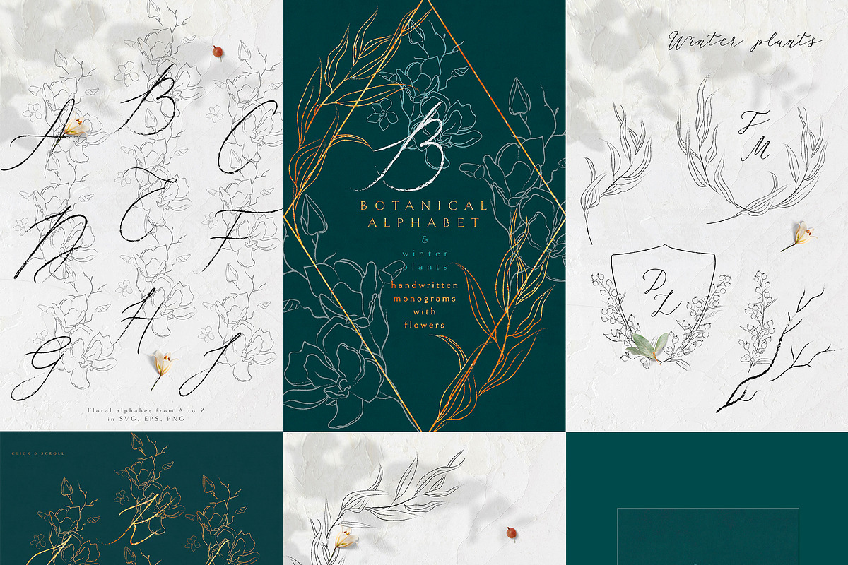 SALE Line Art Floral Graphic Bundle, a Graphic by Olya Creative (Photo 18 of 23)