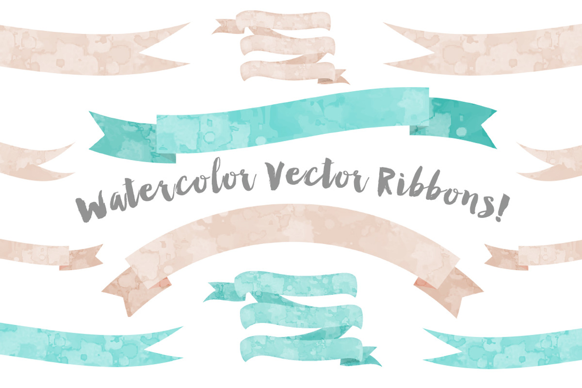 Ribbon Watercolor Vector Graphics, a Graphic by TheBlogLoft (Photo 1 of 2)