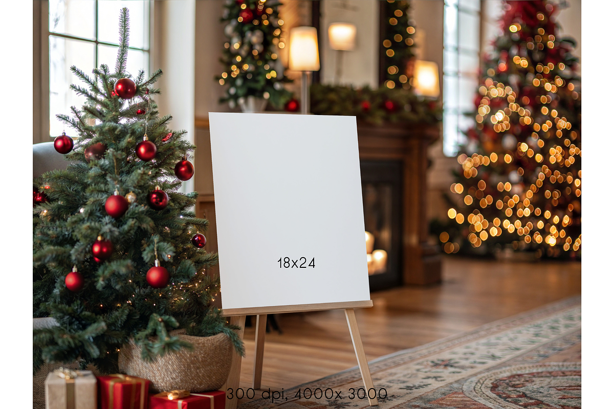 Christmas Sign Mockup with Tree, a Product Mockup by MockupWizard (Photo 2 of 4)