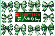 St Patrick's Day Heart Coquette Bow, an Illustration by Watercolor design (Thumbnail 1 of 4)
