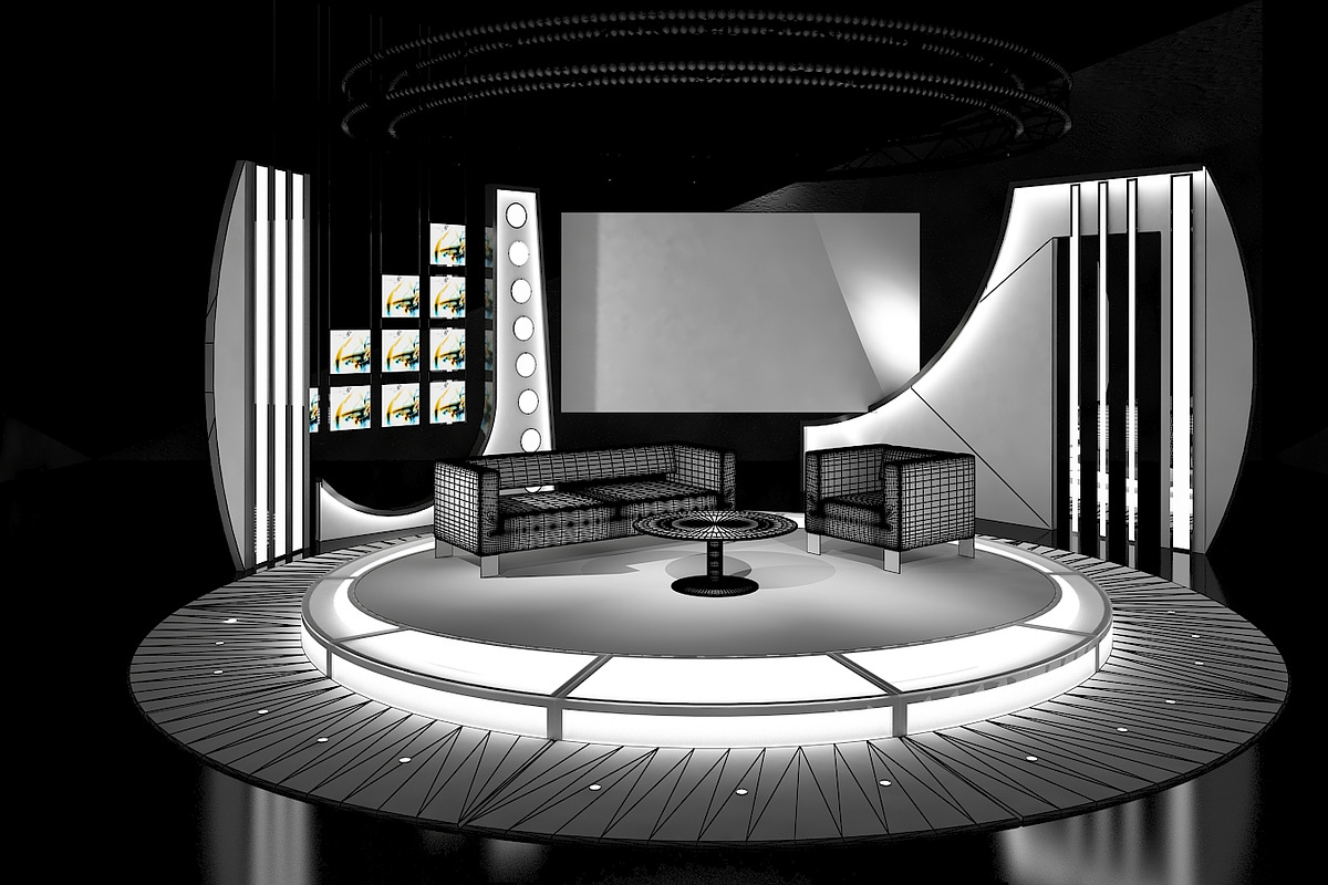 Virtual TV Studio Chat Set 19, a Furniture 3D Model by akerStudio (Photo 2 of 13)
