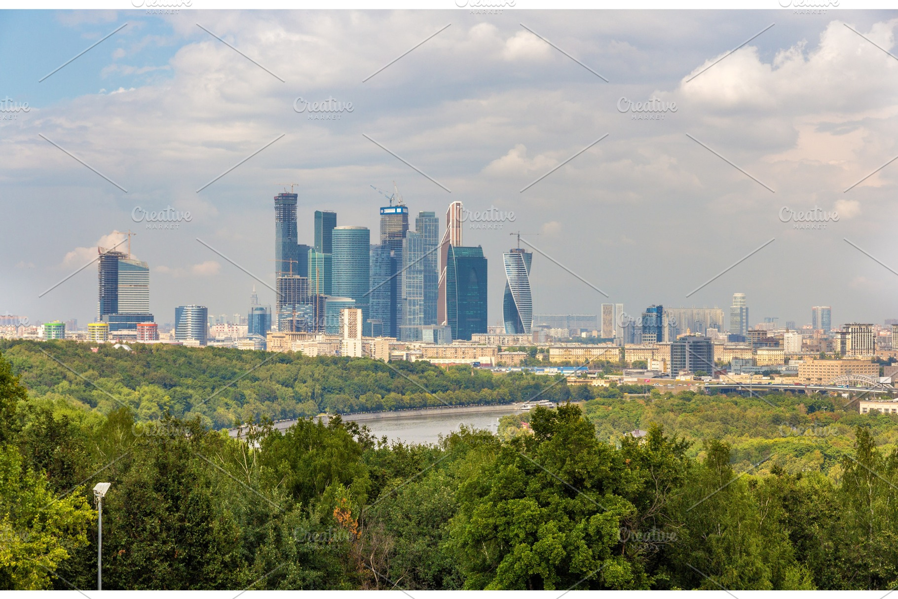 View of moscowcity from sparrow hills park featuring moscow, city, and, an Architecture Photo by Leonid Andronov