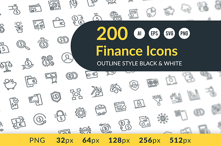 Finance Outline Icons, an Outline Icon by Kalash