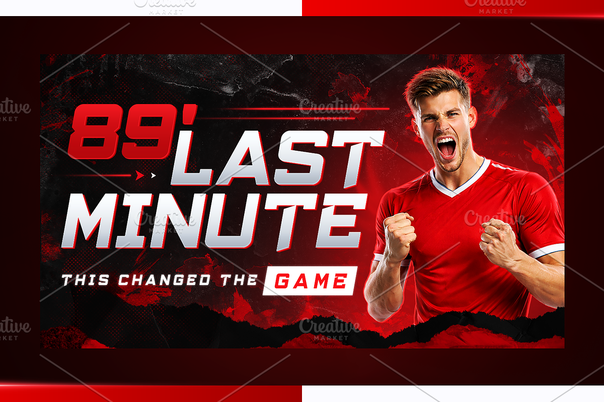 Football YouTube Thumbnail Templates, a Social Media Template by OnurDemircan (Photo 2 of 6)