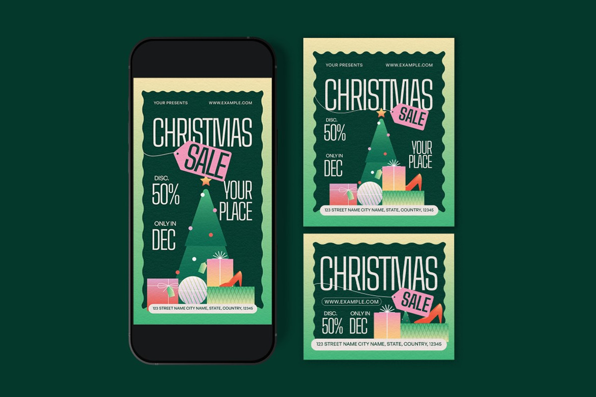 Christmas Sale Flyer, a Flyer Template by graphicook (Photo 3 of 3)
