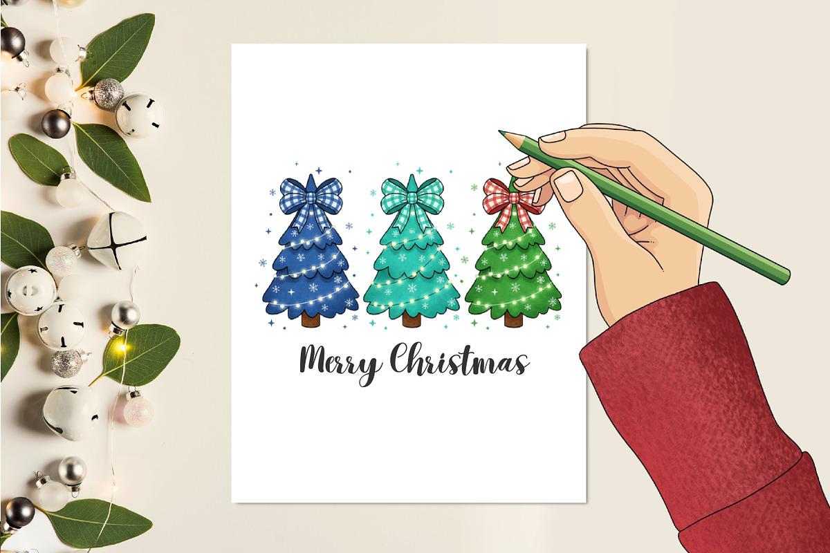 Christmas Tree PNG, Snow Scene Clipa, an Illustration by designcity5 (Photo 3 of 8)