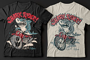 Shark Rider T-Shirt design, a Graphic by Urbanshop (Thumbnail 2 of 4)
