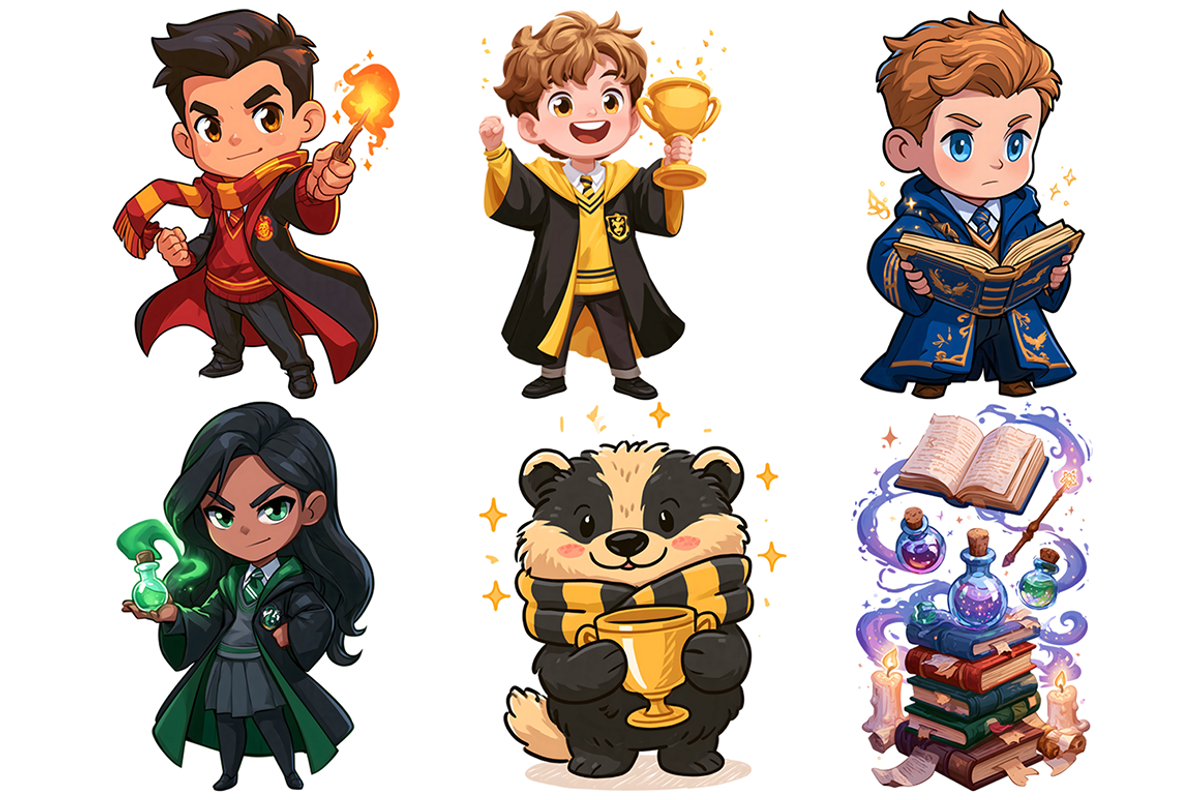 Watercolor Wizard Movies 30 Clipart, a Decorative Illustration by stickermadness (Photo 4 of 4)