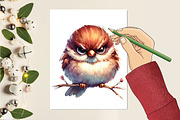 Funny Grumpy Birds Clipart, an Animal Illustration by RobertsArt (Thumbnail 4 of 7)