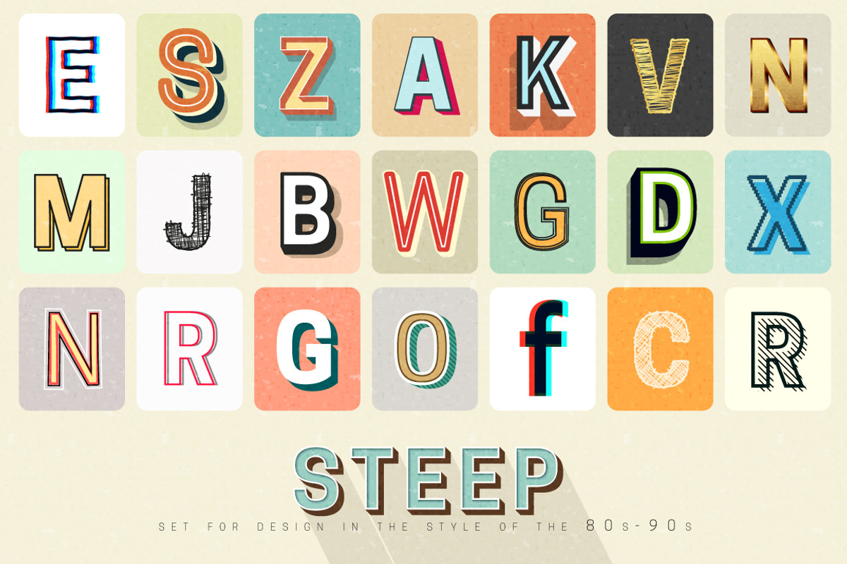 Retro Graphic Styles, a Layer Style Add-On by Modern vector (Photo 5 of 12)