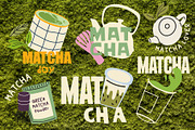 Matcha vector illustration Bundle, a Food Illustration by Luamor (Thumbnail 2 of 10)