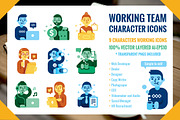 Working Team 9 Characters Icons, an Icon by Manudesign (Thumbnail 1 of 4)