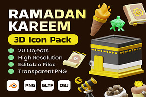 Ramadan Kareem 3D Icon Pack, an Object 3D Model by Creative Perspective