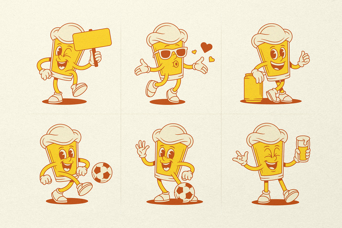 Beer Glass Cartoon Mascot Character, an Illustration by Vasya Kobelev (Photo 4 of 8)