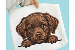Peeking Dog Embroidery Design, an Illustration by designcity5