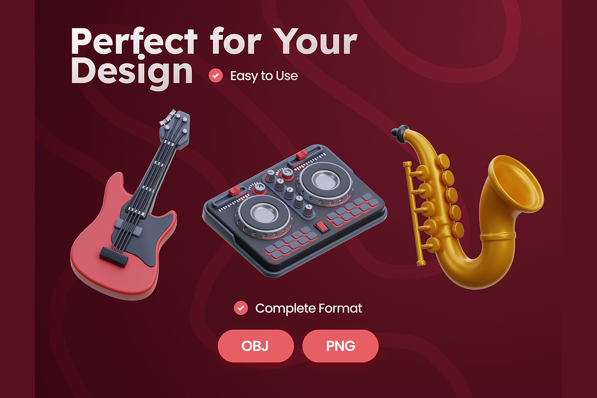 Music Concert 3D Icons, an Object 3D Model by Rakata Studio (Photo 4 of 7)