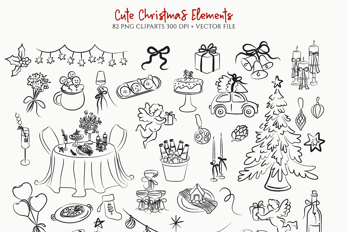 Whimsical Christmas Clipart Bundle, a Decorative Illustration by Artberriez (Photo 3 of 13)