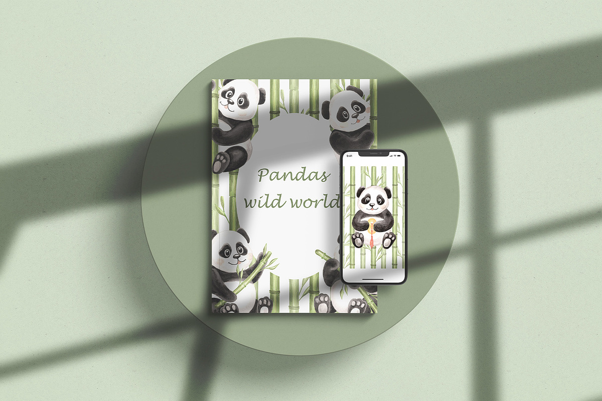 Cute pandas watercolor clipart set, an Animal Illustration by susie-p-art (Photo 11 of 14)