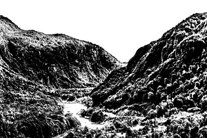 Patagonia forest hill isolated landscape, a Nature Photo by DanFLCreativo