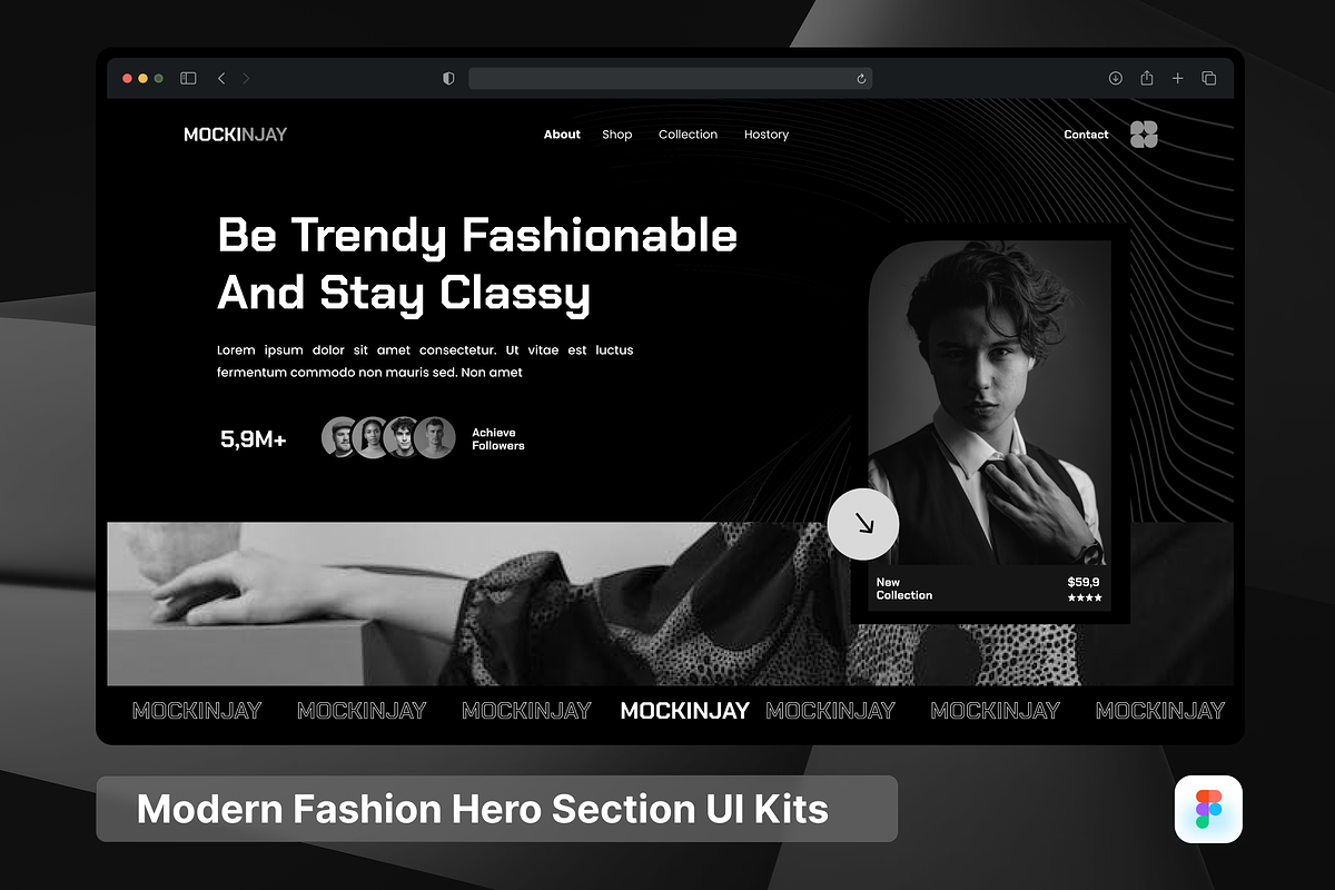 Fashion Elegant Hero Header, an UI Kit Template by SquidPixey (Photo 1 of 3)