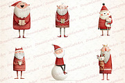 Funny Christmas Santa Clipart, an Illustration by DreamCafeArt (Thumbnail 6 of 8)