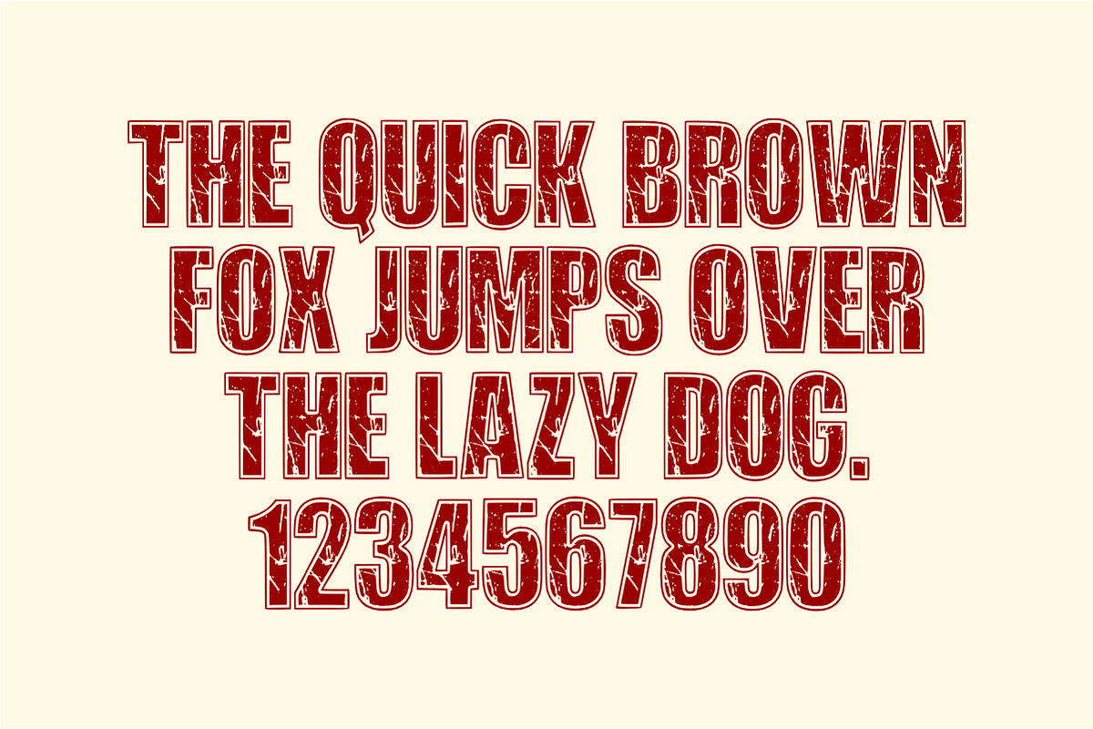 ABCD Grunge – Vintage Athletic Font, a Sans Serif Font by KiddoGlyphs Studio (Photo 3 of 5)